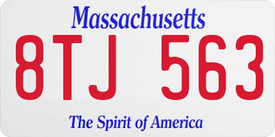 MA license plate 8TJ563