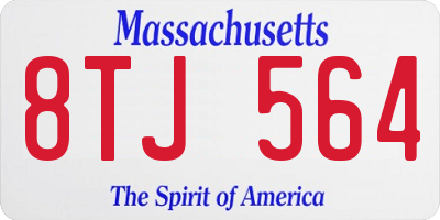 MA license plate 8TJ564