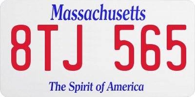 MA license plate 8TJ565