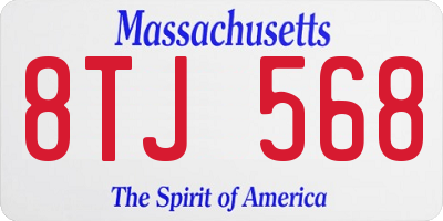 MA license plate 8TJ568