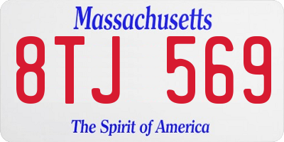 MA license plate 8TJ569