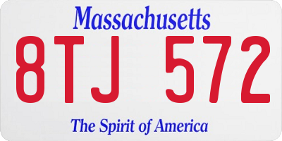 MA license plate 8TJ572