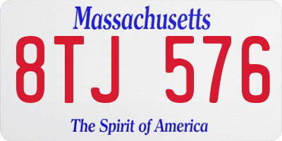 MA license plate 8TJ576