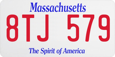 MA license plate 8TJ579