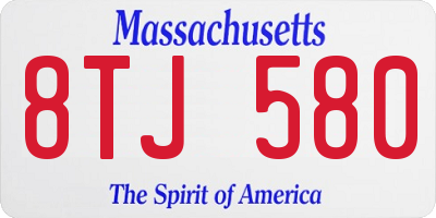 MA license plate 8TJ580
