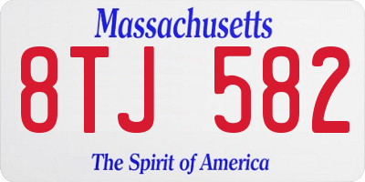 MA license plate 8TJ582