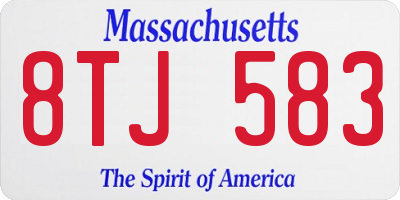 MA license plate 8TJ583