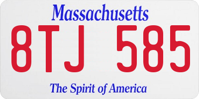 MA license plate 8TJ585