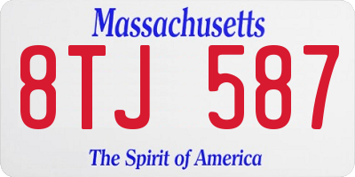 MA license plate 8TJ587