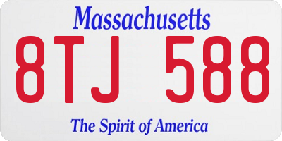 MA license plate 8TJ588