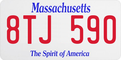 MA license plate 8TJ590