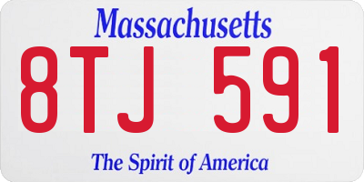 MA license plate 8TJ591