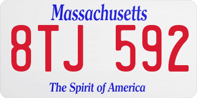 MA license plate 8TJ592