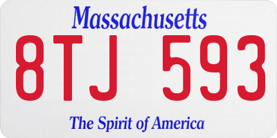 MA license plate 8TJ593