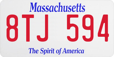 MA license plate 8TJ594