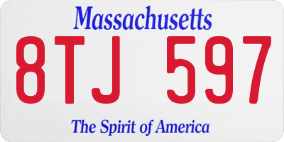 MA license plate 8TJ597