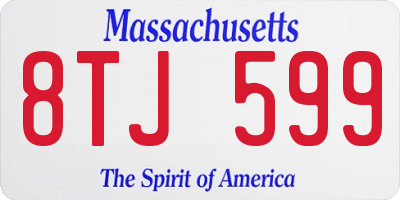 MA license plate 8TJ599