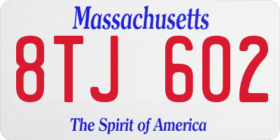 MA license plate 8TJ602