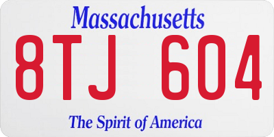 MA license plate 8TJ604