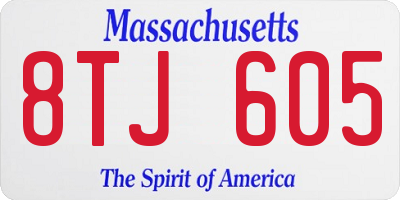 MA license plate 8TJ605