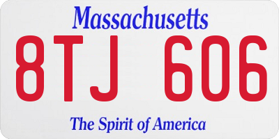 MA license plate 8TJ606