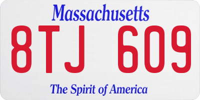 MA license plate 8TJ609