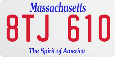 MA license plate 8TJ610