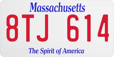 MA license plate 8TJ614