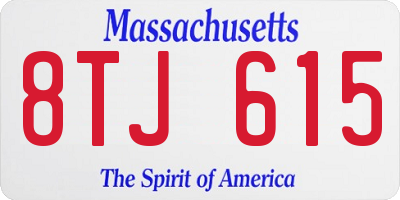 MA license plate 8TJ615