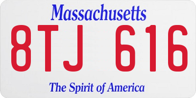 MA license plate 8TJ616