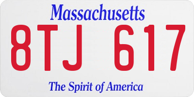 MA license plate 8TJ617