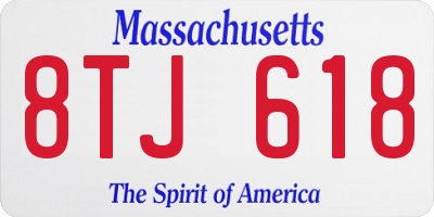 MA license plate 8TJ618