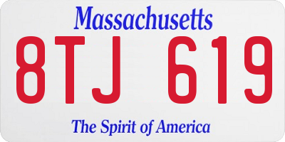 MA license plate 8TJ619