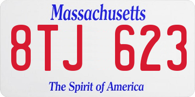 MA license plate 8TJ623