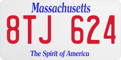 MA license plate 8TJ624