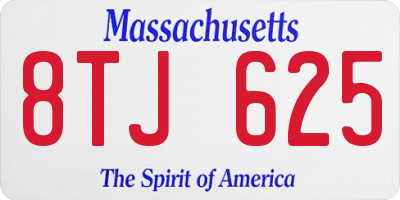MA license plate 8TJ625