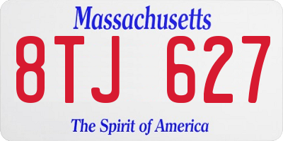 MA license plate 8TJ627