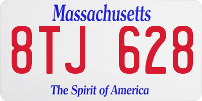 MA license plate 8TJ628