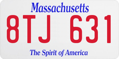 MA license plate 8TJ631
