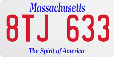 MA license plate 8TJ633