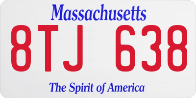 MA license plate 8TJ638