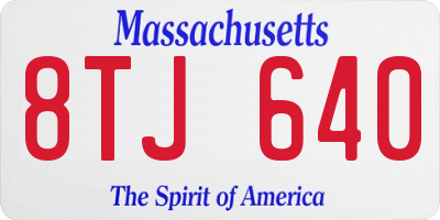 MA license plate 8TJ640