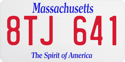 MA license plate 8TJ641