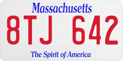 MA license plate 8TJ642