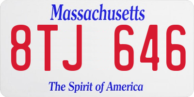 MA license plate 8TJ646