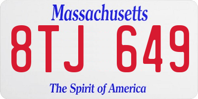 MA license plate 8TJ649