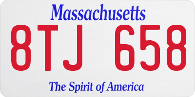 MA license plate 8TJ658