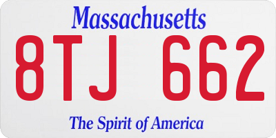 MA license plate 8TJ662