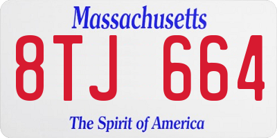 MA license plate 8TJ664