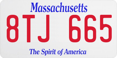 MA license plate 8TJ665